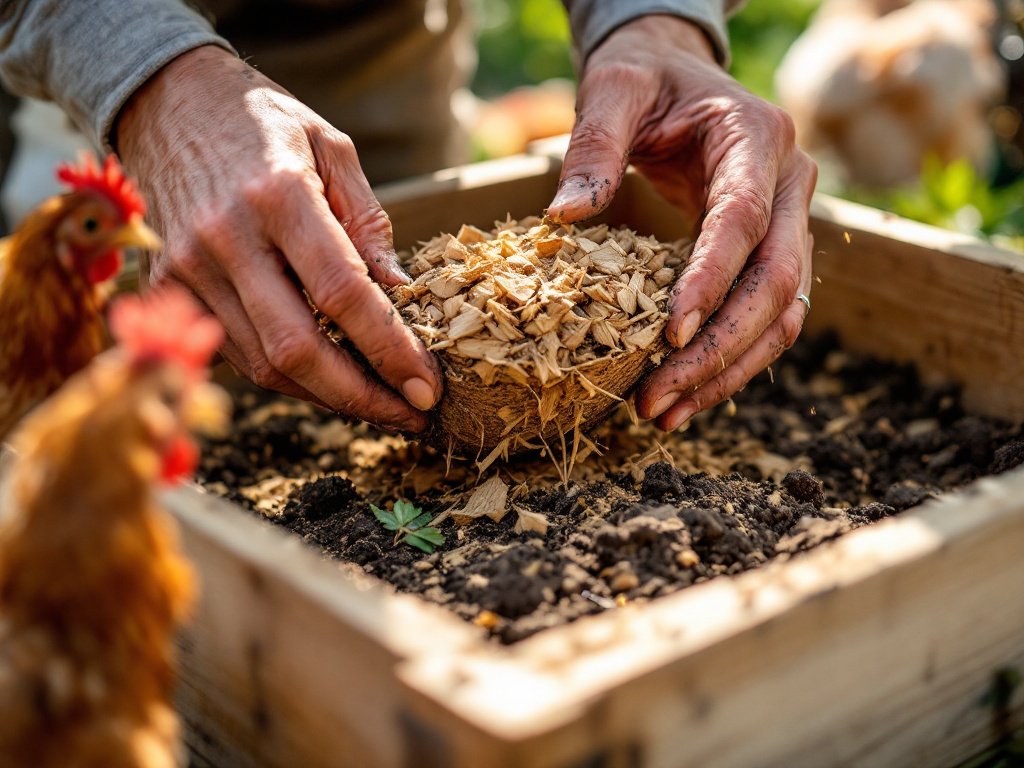 build a dust bath for chickens - Illustration 2