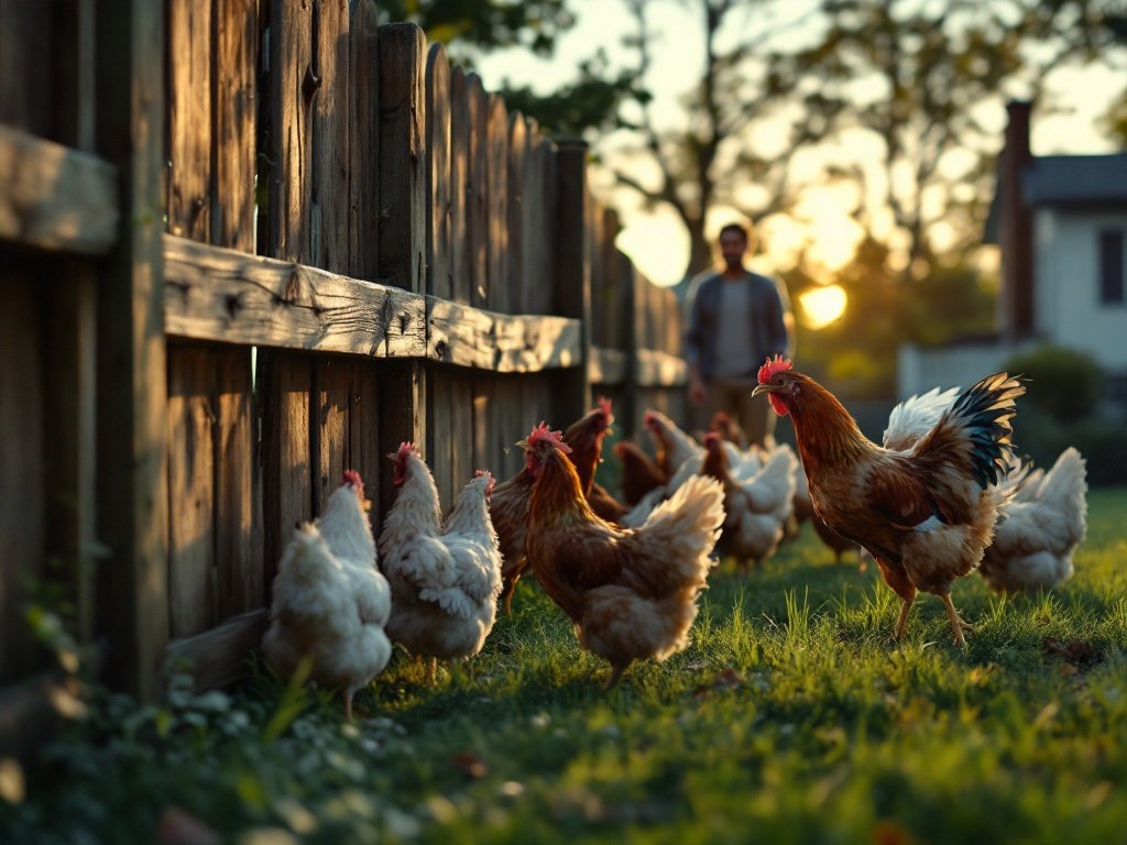 stop chickens flying over fence - Illustration 1